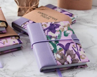 А6/А5 Irys Journal Floral Notebook Flower Diary Travel Book Handmade Notebook Purple Notebook