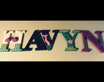 ariel wooden letters large 8 the little mermaid any