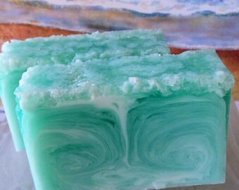 Ocean Rain Sea Salt Soap - Ocean Rain Soap - Sea Salt Soap - Ocean Soap - Handmade Soap - Glycerin Soap - Blue Rain Soap - Blue Ocean Soap