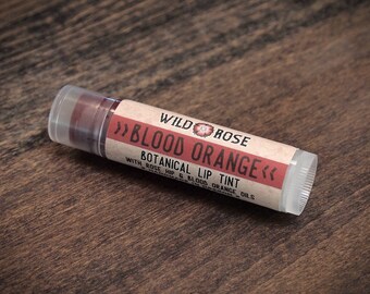 Natural Lip Tint BLOOD ORANGE Mica Free Red Botanical Lip Color .15oz
