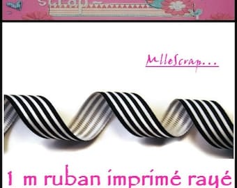 1 m scrapbooking embellishment black and white striped grosgrain Ribbon