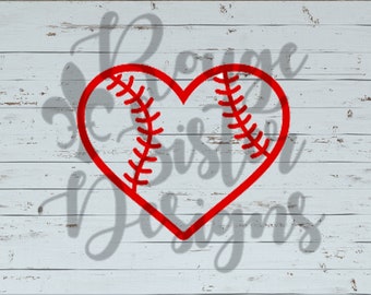Baseball - Softball Heart SVG/PNG/JPEG Digital Files for Silhouette