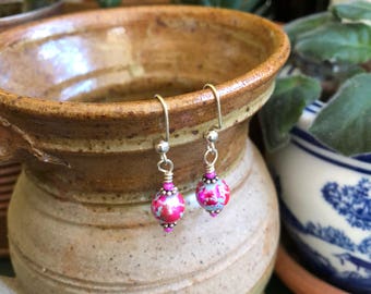 Free US shipping-Metallic orb earrings