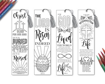 Religious Bookmarks Printable Easter Color Your Own Bible Journaling Luke 10 13