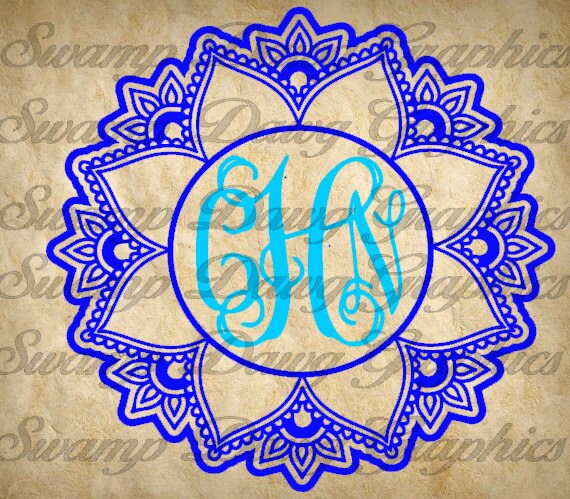 Download Mandala Monogram SVG monogram svg silhouette cricut