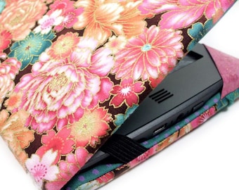 Kindle Paperwhite cover - Sweet Garden - Asian floral - pink and teal Kindle Touch cover - hardcover eReader case - pretty kindle cover