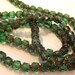 Green Crystal Cathedral Glass Beads, 6mm (20)