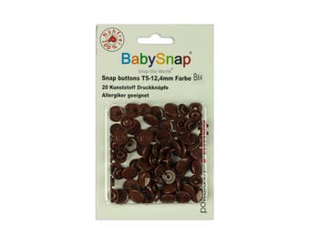 BabySnap 20 plastic Studs Brown B84