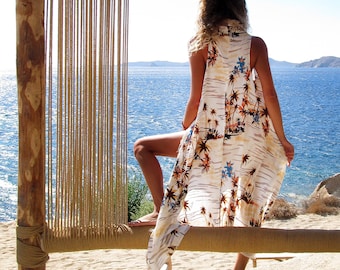 Pareo dress, Summer coverup, Beach cover up, Summer dress, Beach dress, Tropical Print, ALOHA