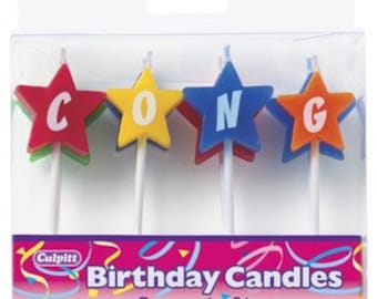 8 Congrats Stars Candles