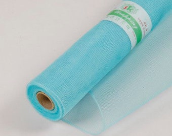 Baby Blue Floral Mesh Wraps 21in x 10yd Poly Mesh Roll, Baby Blue Mesh Decor, Flower Wrap, Decorative Mesh Wreath, Floral Mesh Decor