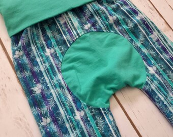 Maxaloones Grow With Me Pants Purple Floral Flowers Pant