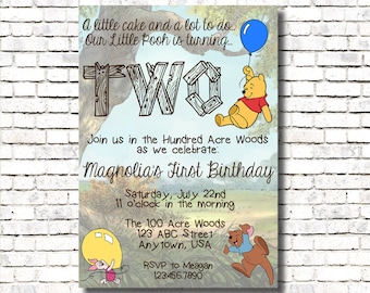 Winnie the Pooh Invite - Age Two