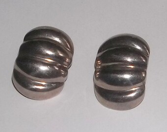 Sterling Earrings, Mod Design, ca1970