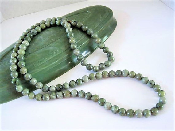 Fine Connemara Marble Beads, Irish Bead Necklace, Continuous Strand, Made in Ireland