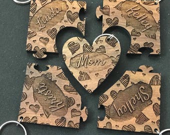Puzzle Key Rings, American Black Walnut