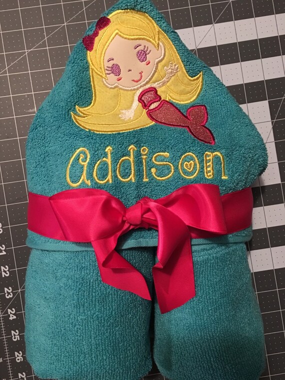 Mermaid Hooded Child Size Bath Towel spa birthday party