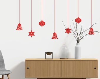 Christmas Baubles Wall Decal