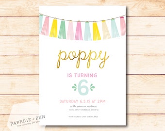 Party Time Tassels + Fringe Birthday or Shower Invitation, 2-3 Day Turnaround!