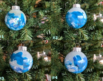 Hand Crafted Christmas Ornament (Blue and White)