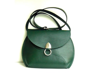 Dark Green Leather Cross-body bag for Women