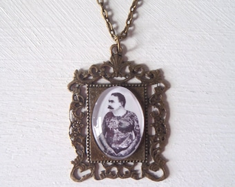 Vintage Tattooed Man Pendant Necklace Jewellery