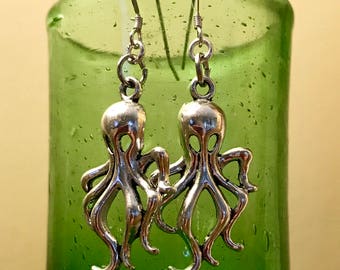 Metal Octopus Earrings