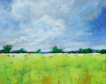Original Abstract Landscape painting – 16” X 20”, Media Groove Studios – Open Spaces -Wall art-wall decor - painting