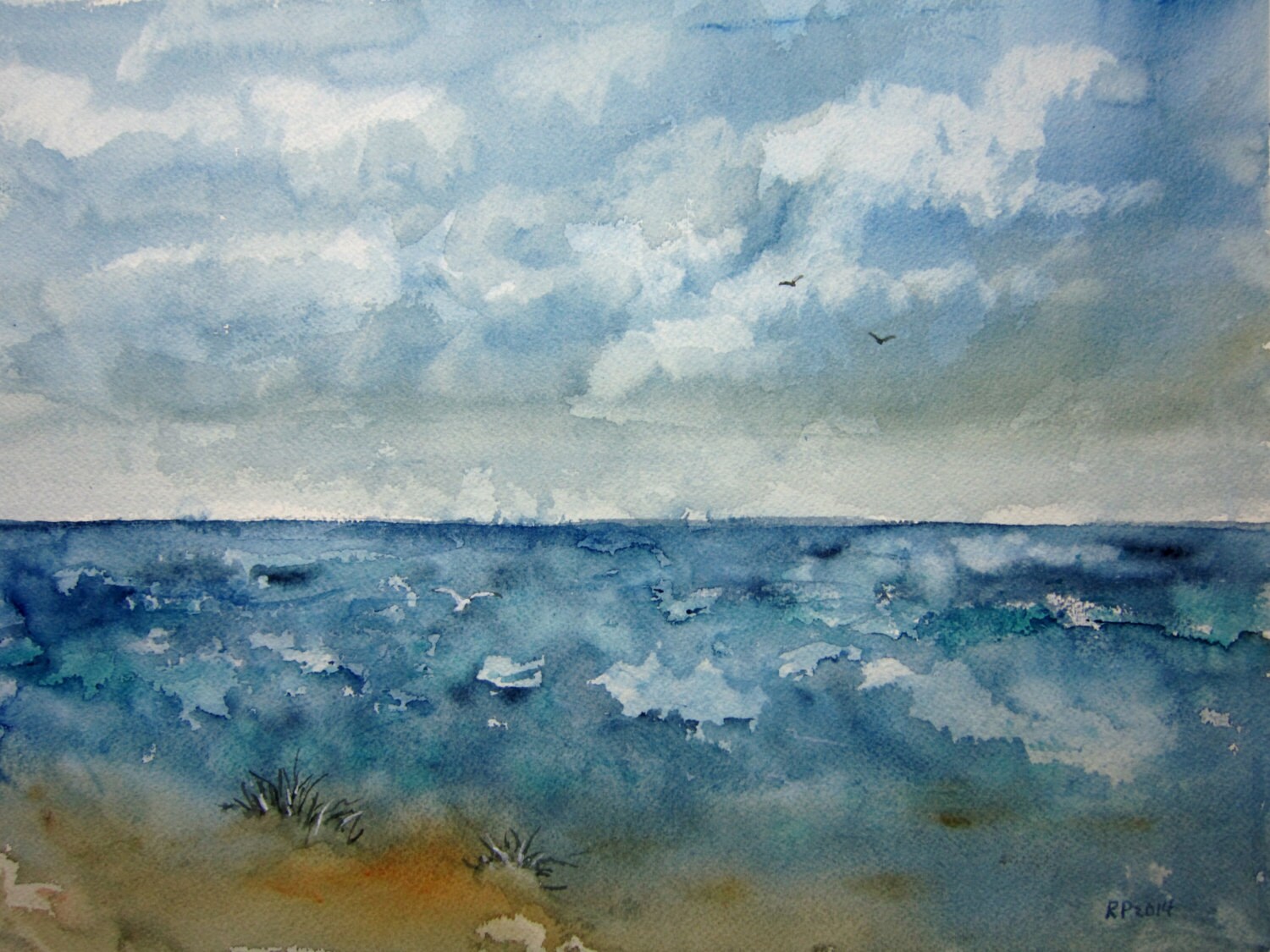 Beachscape Watercolor Landscape Painting archival print