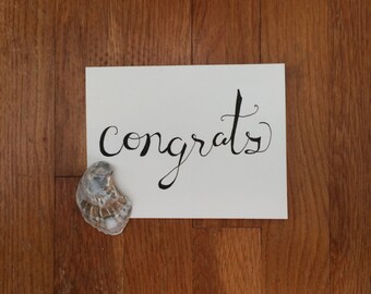 Congrats Handwritten Calligraphy Greeting Card