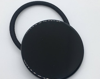 Black Circle Ponytail Holder Elastic Hair Band Hair Elastics