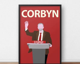 Jeremy Corbyn Poster // Minimalist Print - Inspirational Art - Classroom Poster - Socialism - Politics - Labour Party