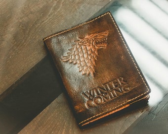 Leather cover on the passport Game of Thrones Bags Purses Luggage Travel Travel Wallets passport cover ned stark passport wallet