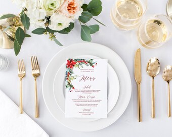 christmas wedding menu template menu cards template christmas menu template wedding menu cards printable menu printable noel menu cl16