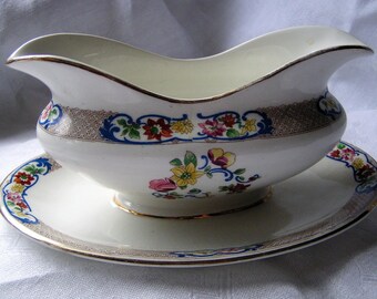 John Maddock & Sons Gravy Boat with Underplate circa 1900