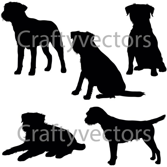 Download Border Terrier Dog SVG Silhouettes