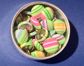 Bright Coloured Fabric Covered Brads