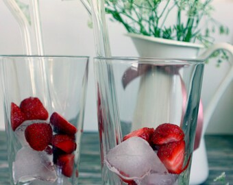 Glass Straws, single, 10 mm x 200 mm, straight