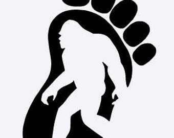 Bigfoot Footprint Vinyl Decal; Sasquatch; Yeti; Abominable Snowman