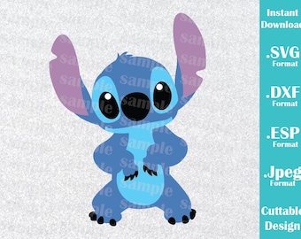 INSTANT DOWNLOAD SVG Disney Inspired Stitch from Lilo and Stitch for Cutting Machines Svg, Esp, Dxf and Jpeg Format Cricut Silhouette