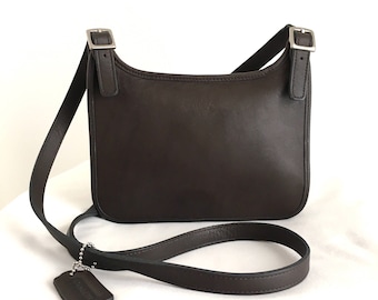 Coach Mini Hippie Flap in Dark Espresso Brown Leather Style 9142