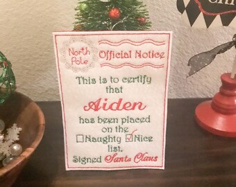 Personalized Embroidered Santa Letter!