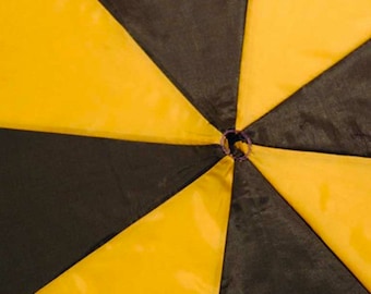 Black and Yellow 2 Tone Upcycled Umbrella Dog Rain Coat
