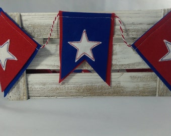 7ft 4th of July Felt Banner, Red White and Blue Garland, Memorial Day