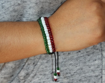 bracelet mexican mexico string team cinco tricolor mayo futbol seed soccer beads