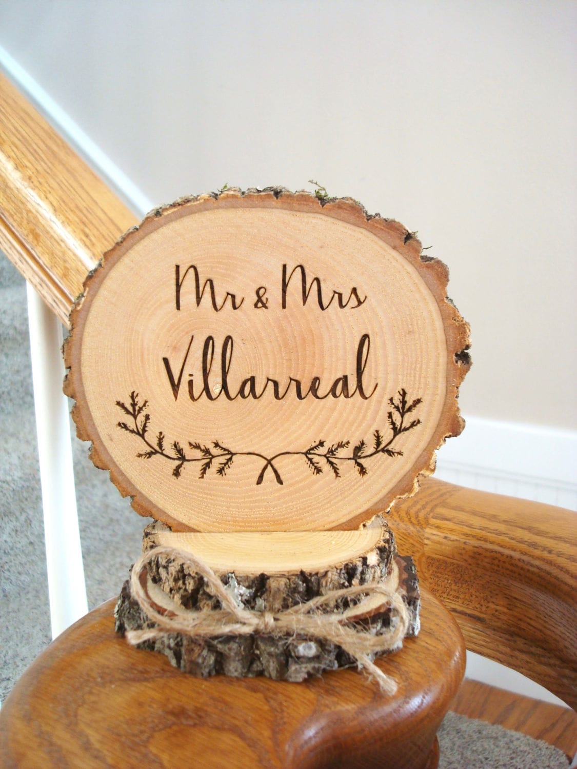 Rustic Wedding Cake Top Laurel Cake Topper Cake Topper