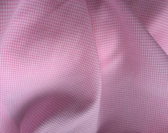 Cotton poplin, pink check print
