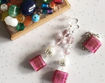 Pendant Murano Glass earrings + Ring