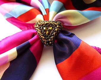 Scarf Ring Holder Beaded Scarf Ring Brooch Clip For Scarf Ring Scarf Slide Handmade Gift For Her Beadwork Jewelry Ready to ship