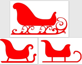 Sleigh Sled - SVG PDF PNG Jpg File - Custom Designs & Wording Welcome Silhouette- Cricut Compatible